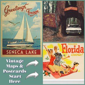 Vintage Road Maps & Postcards Start Here!